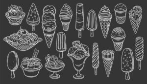 Diagram showing the different ways of serving ice cream.